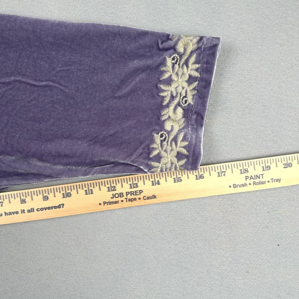 New Time for Me Velvet Embroidered Kimono Cardigan Women 2X Light Purple - Picture 11 of 12